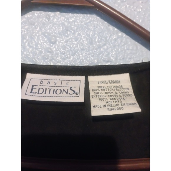 Vintage 90s Y2K Basic Editions Halloween Vest Black Pumpkins Black Cat Lgtwt Lrg - Picture 4 of 6